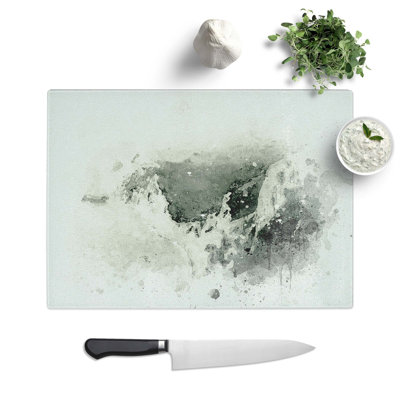 Tempered Glass The Jurassic Coast in England in Abstract Chopping Board