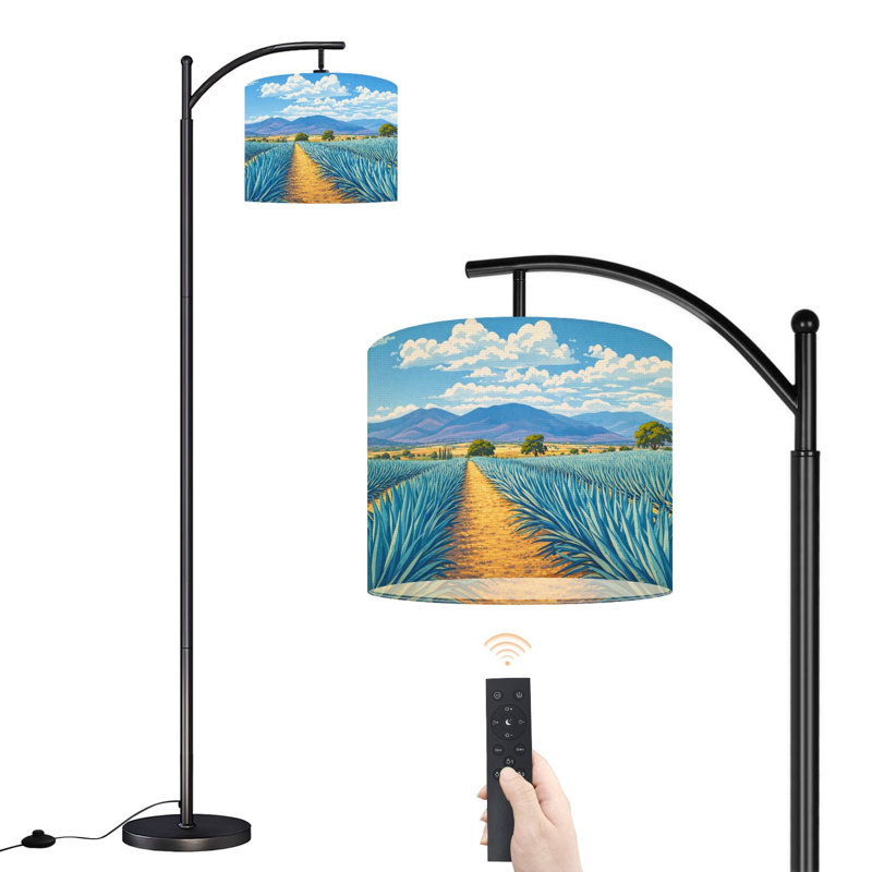 Lampe sur pied à arc avec abat-jour réglable pour planter des plantes d'agave, lampe sur pied tequila à 3 températures de couleur, gradateur haut avec interrupteur au pied pour la chambre à coucher