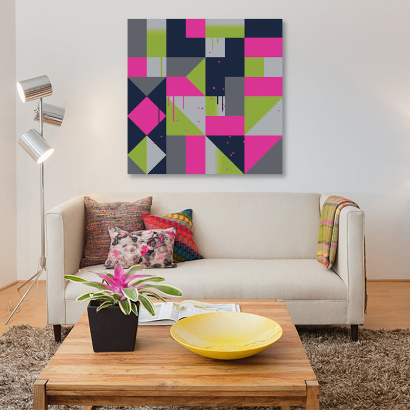 « 80 », impression sur toile, H 18 po x l 18 po x P 1,5 po, Pas de tapis, Toile tendue