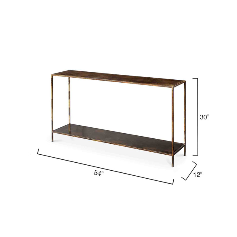 Royal 54" Acid Washed Iron Console Table with Shelf
