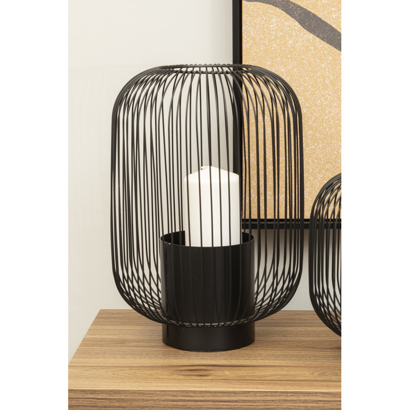 Cockrell Metal Tabletop Lantern, 36cm H x 27cm W x 27cm D