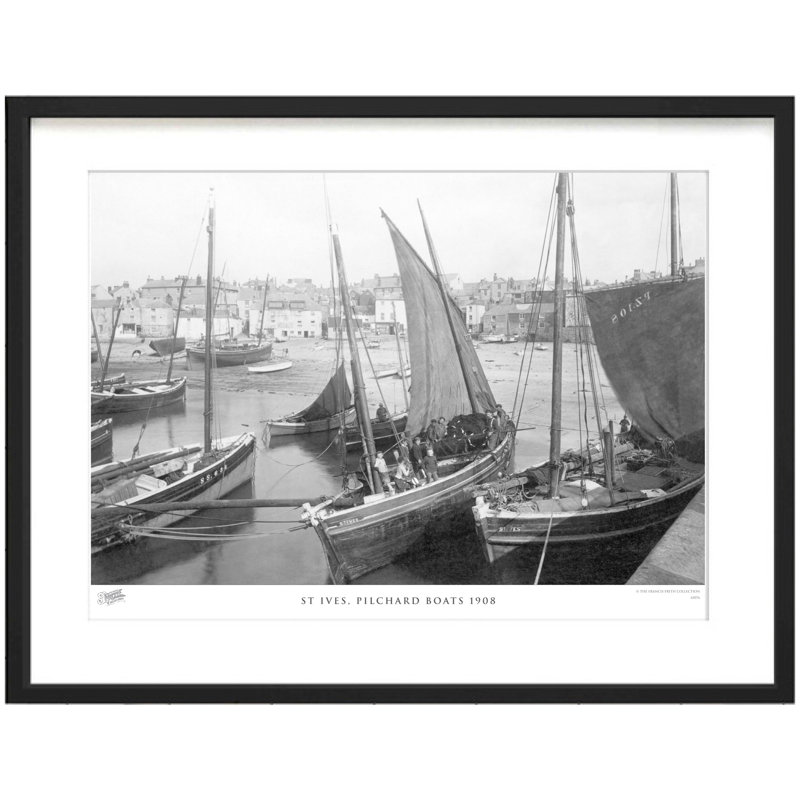 St Ives, Pilchard Boats 1908 by Francis Frith - Single Picture Frame Print, 60cm H x 80cm W x 2.3cm D