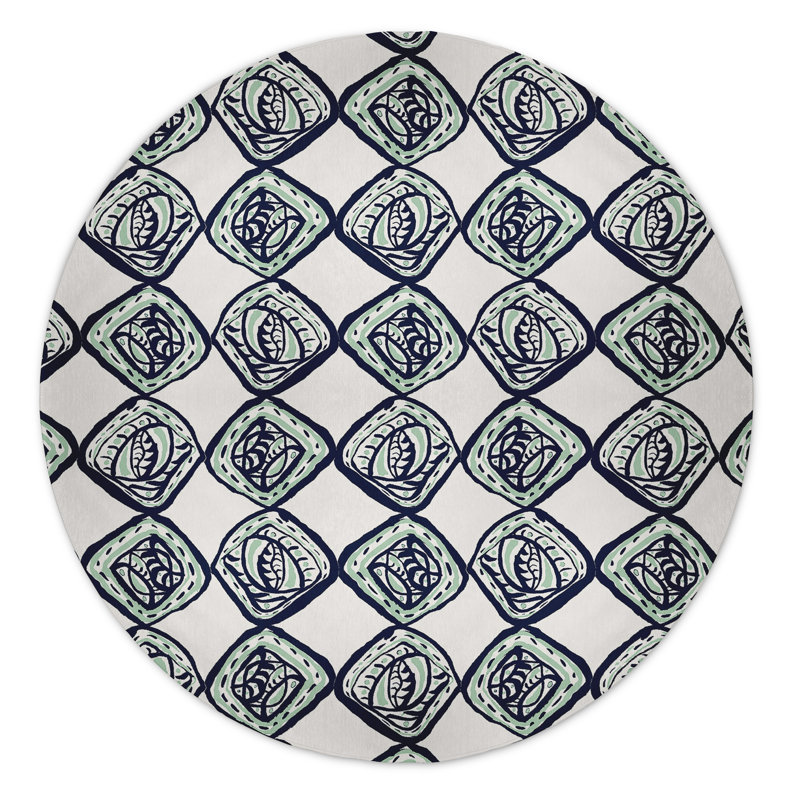 Safari Chenille Geometric Indoor Rug, Round 5'