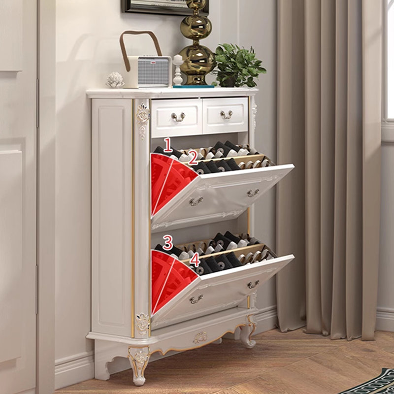 White Solid wood Shoe Storage