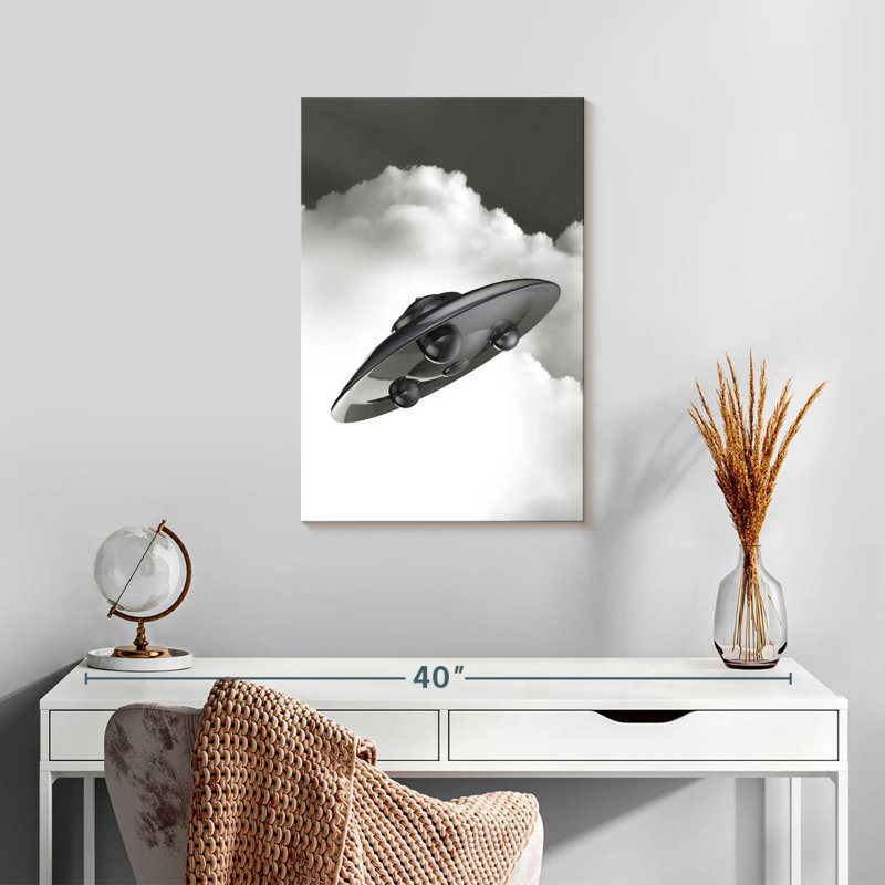 Kelan Flying Saucer In The Clouds, 24" H x 16" W