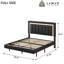 Ensemble de lit plateforme intelligent avec table de chevet moderne à DEL 2 pièces - Ensemble de chambre à coucher lumineuse 3 pièces-1261307919-1261307907