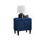 Élégante table de chevet en velours bleu marine avec 2 tiroirs pour la table de chevet Splendor 2-1253160549