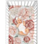 Drap-housse pour lit de bébé pivoine à motif floral rose et ivoire par Sweet Jojo Designs