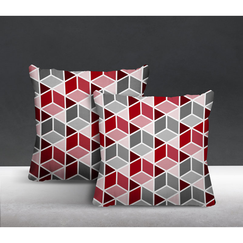 Coussin intérieur / extérieur, L 19 po x H 19 po, Rouge