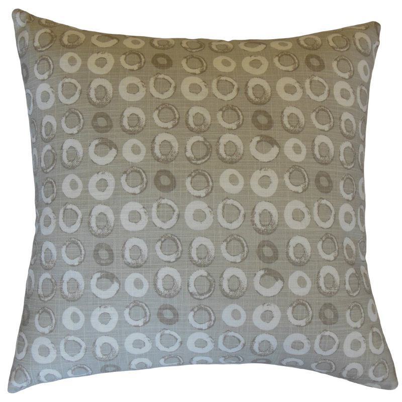 Coussin en coton Frona, Hauteur (24 po) x largeur (24 po), Encre