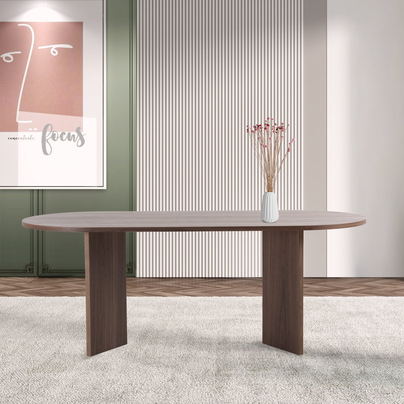 Walnut Oval Unfinished Dining Table, Walnut