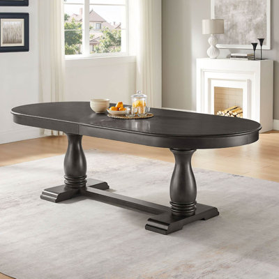 Extendable Oval Wooden Dining Table