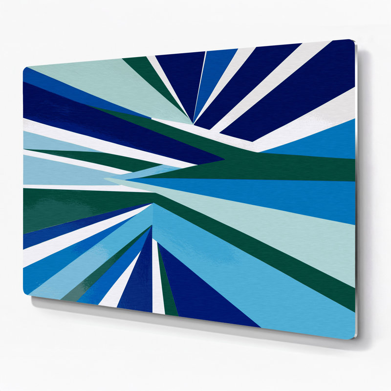 Art mural en métal bleu Hard Edge 40, H 20 po x l 24 po
