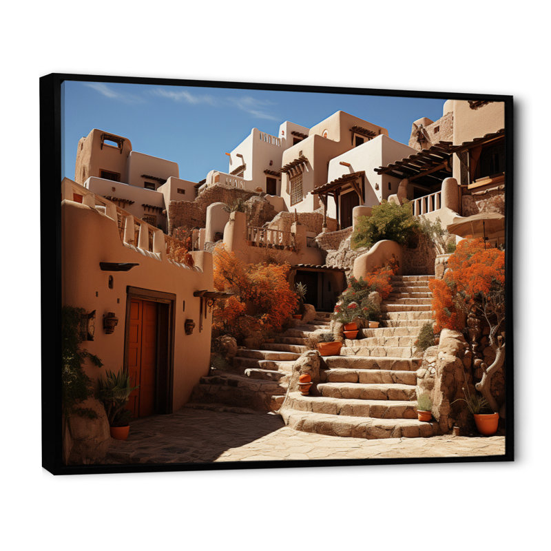 Égypte, Essence de Nubie II - reproduction sur toile, H 34 po x l 44 po x P 1,5 po, Cadre flottant noir