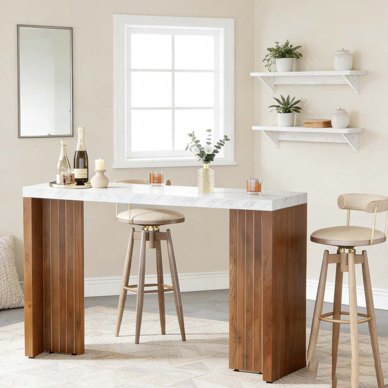 Table basse Modern Home, Blanc et brun
