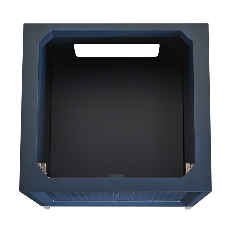 Bungalow 24" Freestanding Standard Single Bathroom Vanity with Top, Silver/Navy Blue