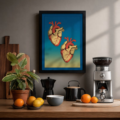 Anatomical Hearts Modern - Framed Print