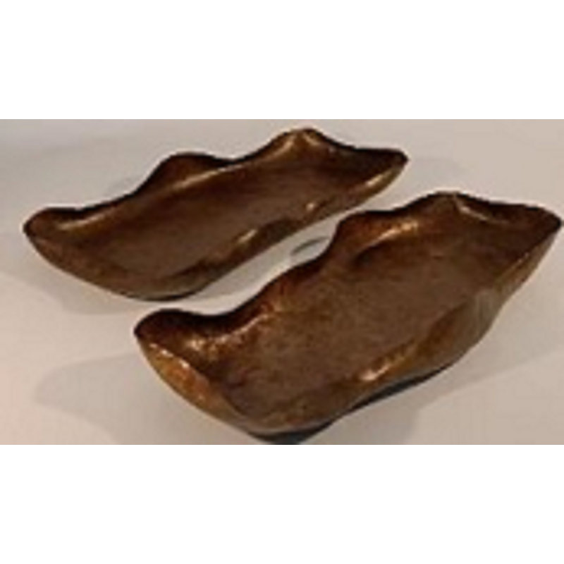 Set Of 2 Iron Brown Patina Trays