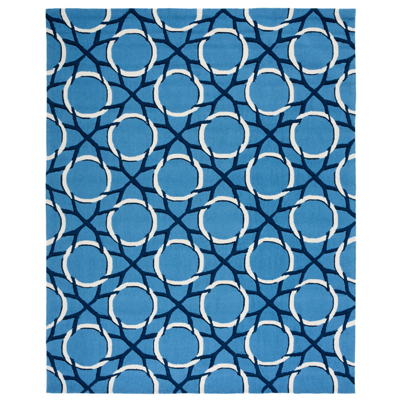 Aliz Hand Hooked Performance Geometric Rug, Rectangle 8' x 10'