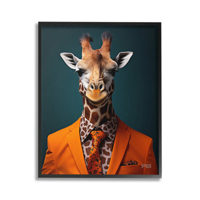 GiraffeinFormalSuitGicleeArtbyRB