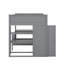 Lit mezzanine double avec lit autonome, tablettes, bureau et garde-robe-167959494