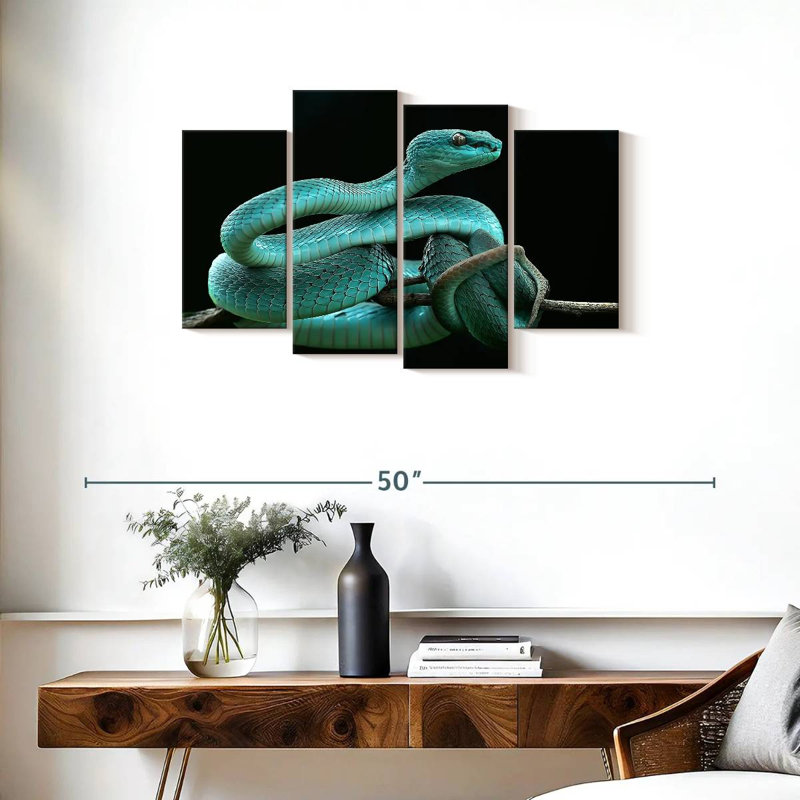 Brampt Blue Pit Viper, 22" H x 36" W