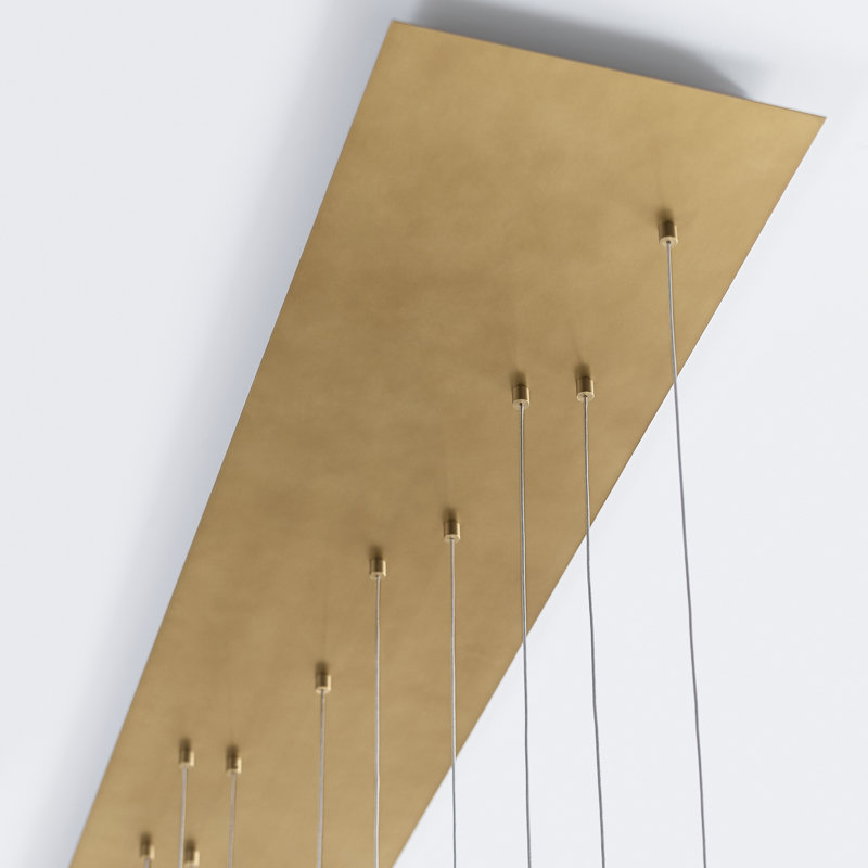 Sweep 5 - Light LED Chandelier, Aged Brass