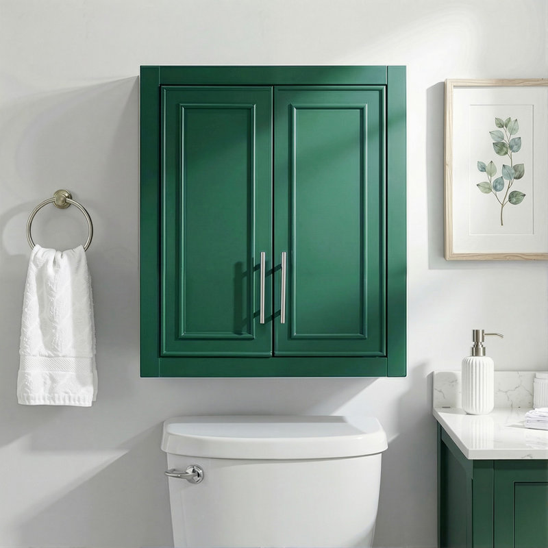 Armoire de salle de bain murale H 26 "avec tablette réglable Coster, H 26 po x l 22 po x P 8 po, Vert foncé