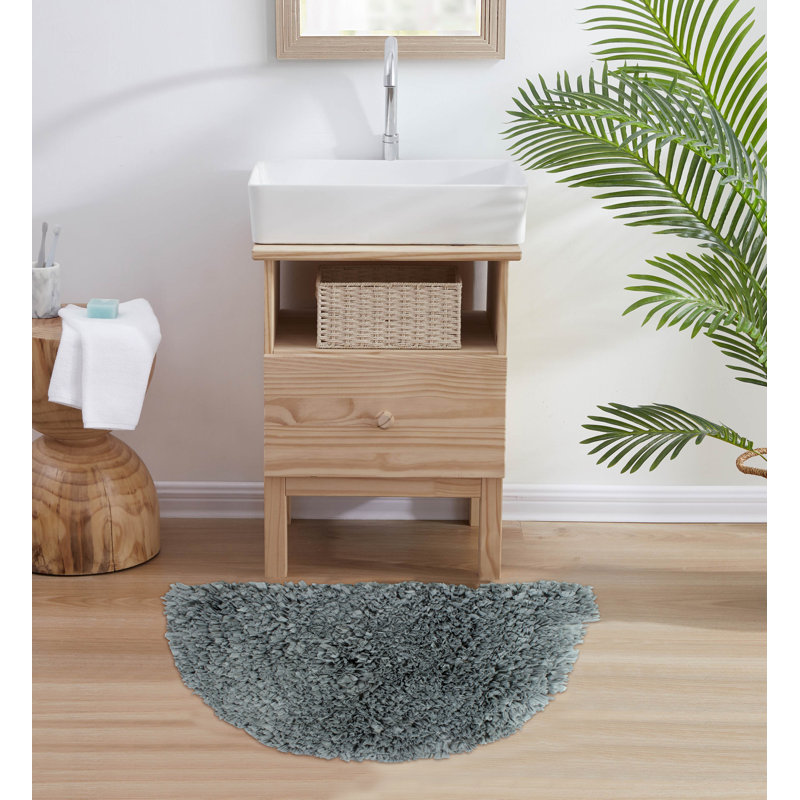 Karnveer Non-Slip Bath Rug, Gray