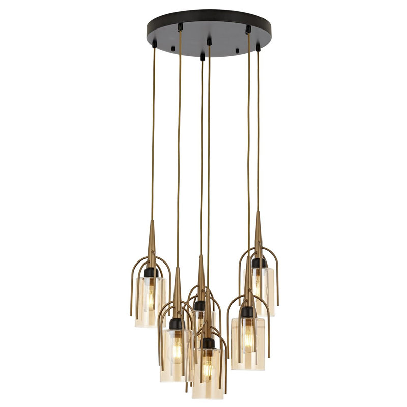 Luminaire suspendu en grappe à 6 lumières