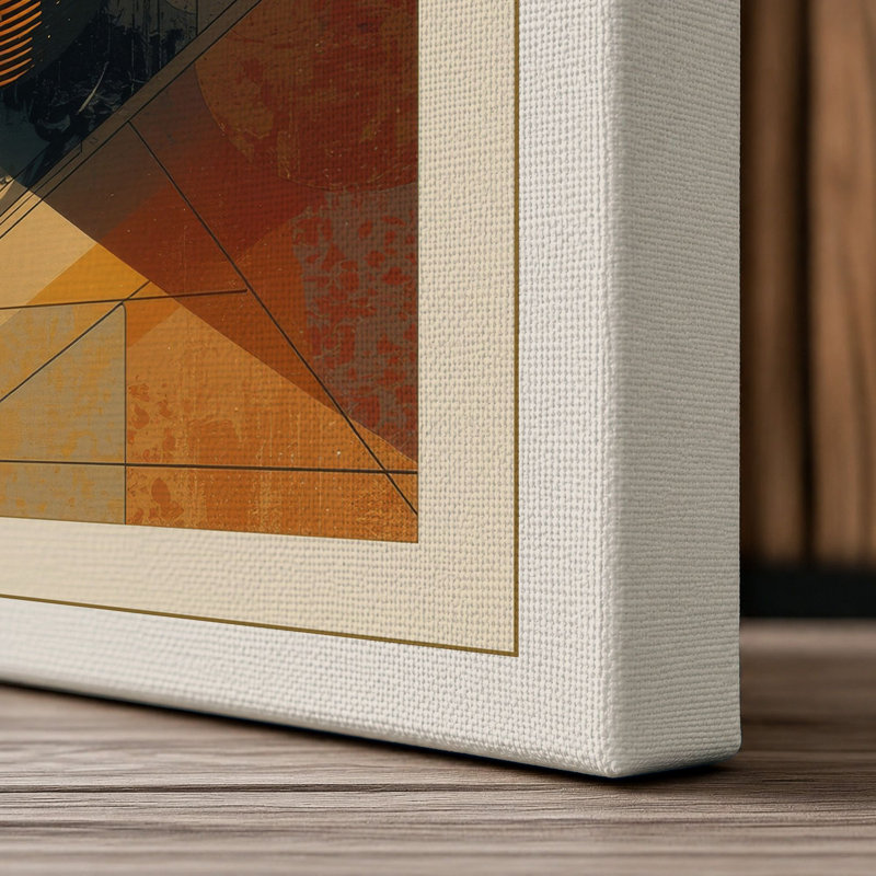 Coffee in Geometry Modern - Wrapped Canvas, 18x12 - 45.7 x 30.5 cm, Cream Border