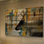 «Naoise Teal Yellow Reindeer» par Parvez Taj, reproduction sur bois-1308126179