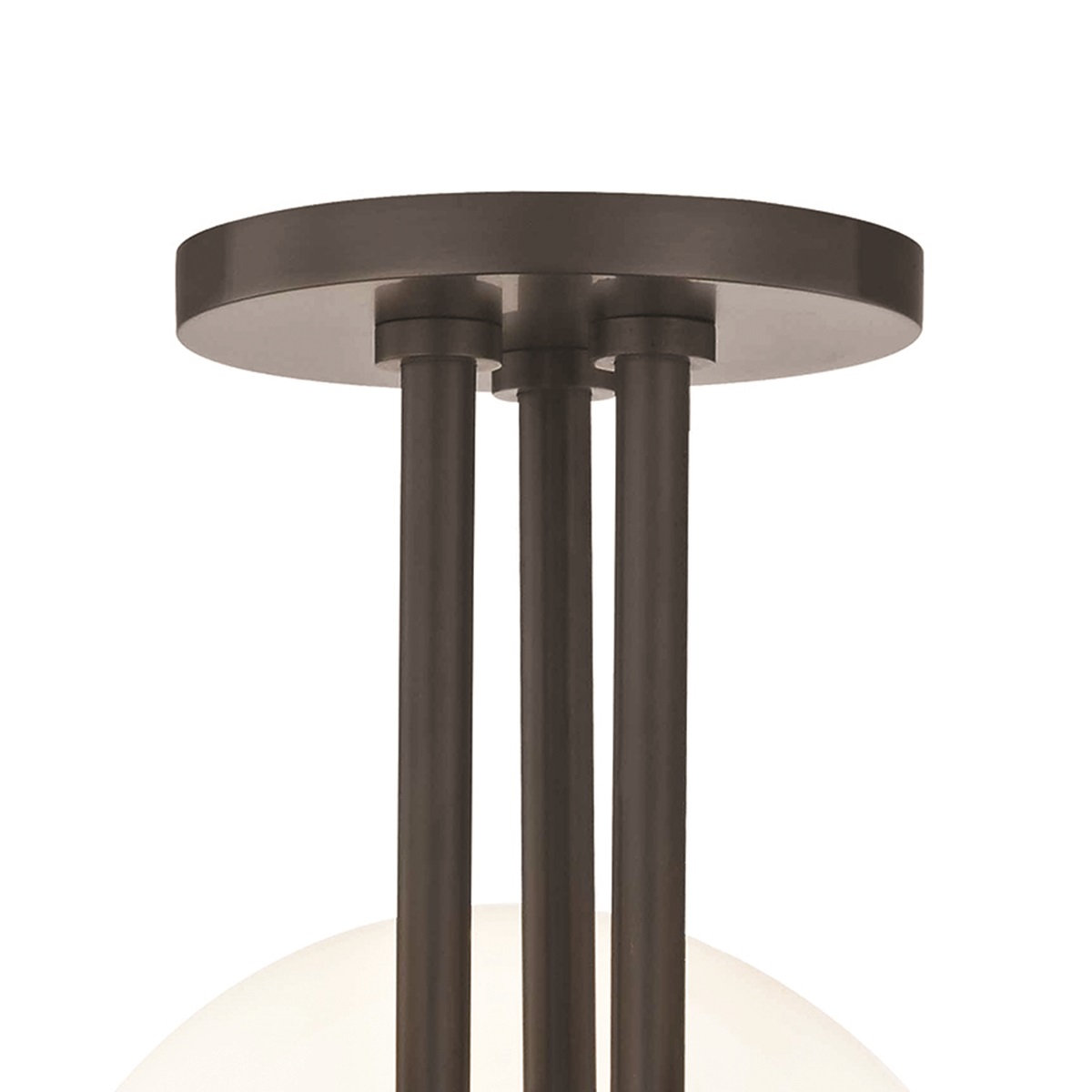 Luna 3 Light Glass Semi Flush Mount, Old Bronze