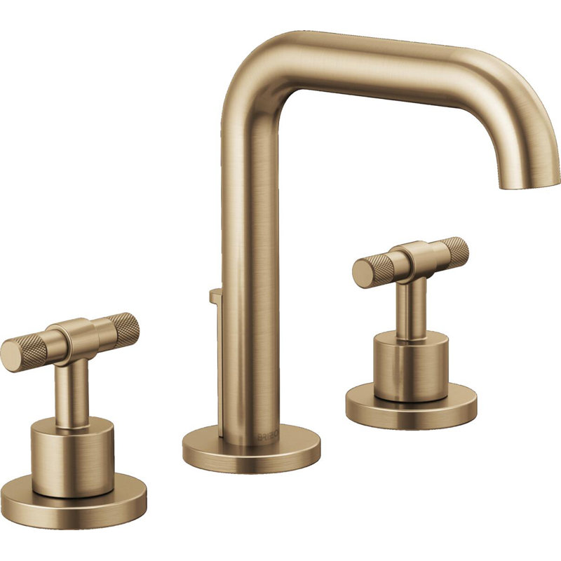 Litze® Widespread Lavatory Faucet With High Spout, T-Lever Handle, Luxe Gold, 1.5 GPM
