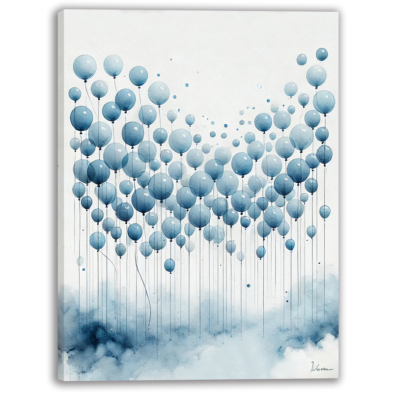 «Blue Balloon Ascension», impression sur toile, H 16 po x l 12 po
