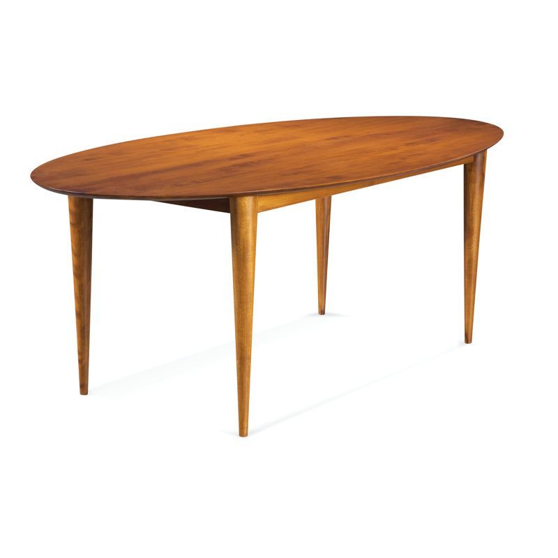 Angelet Maple Oval Solid Wood Dining Table, Flax, 29" H x 42" W x 80" D