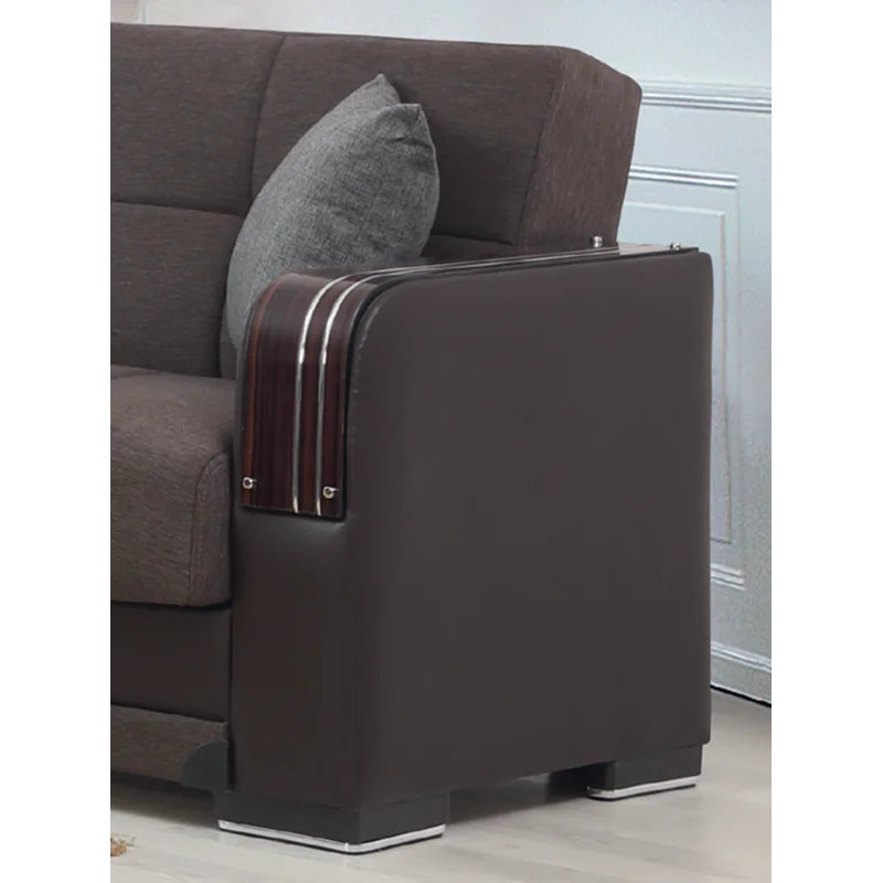 Causeuse-lit convertible en cuir Dykman