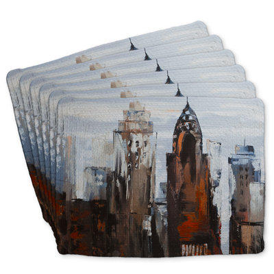 Gray Day in the City Braided Polyester Boltwood - Set of 6