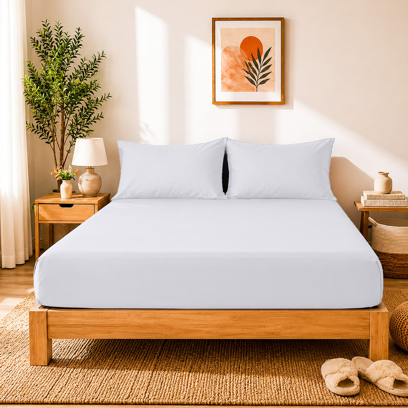 40cm Extra Deep Fitted Sheet - Luxury Microfiber Deep Pocket Bed Sheet Secure Fit, Silver, Kingsize (152x200cm)