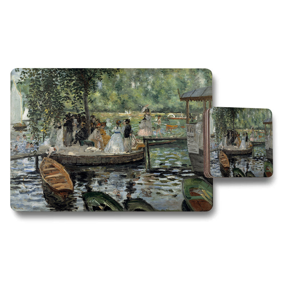 Impressionist River Scene Placemats And Coaster Set Artwork