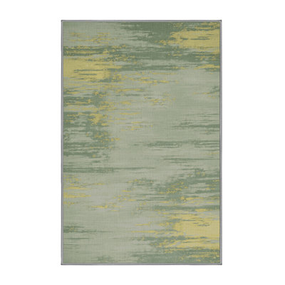 Machine Washable Abstract Brown Area Rug