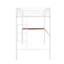 Lit mezzanine simple en métal avec bureau, garde-corps et - blanc, chambre à coucher blanche, option d'économie d'espace-118035588