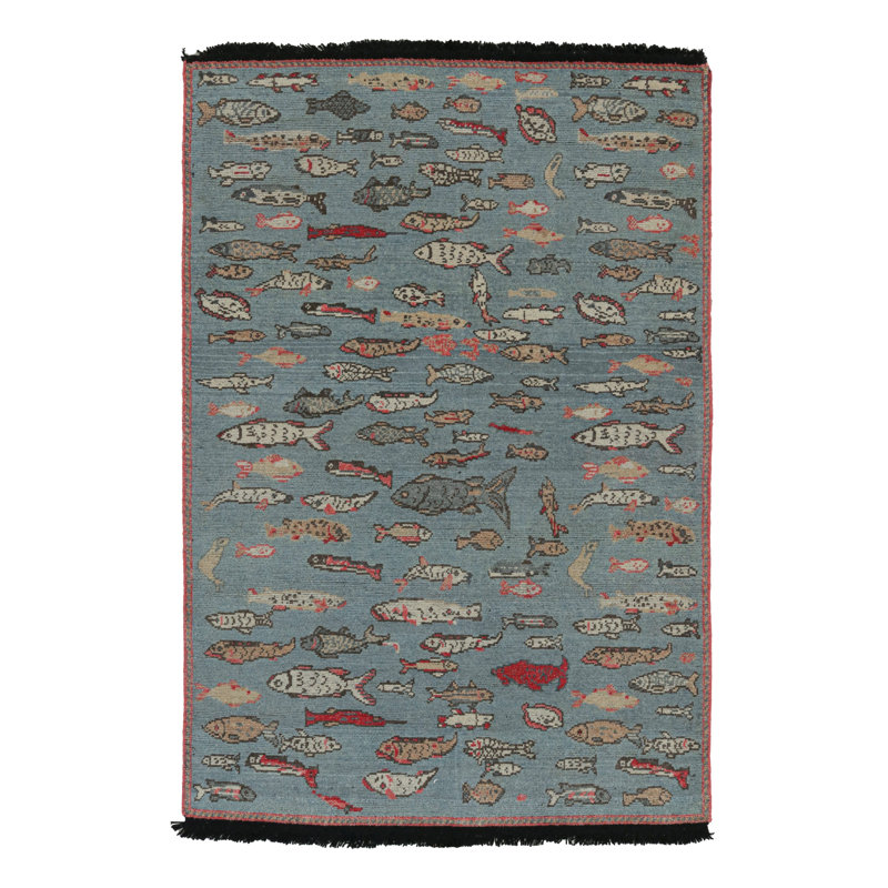 Burano Hand Knotted Wool Animal Print Area Rug, Rectangle 10' x 14'