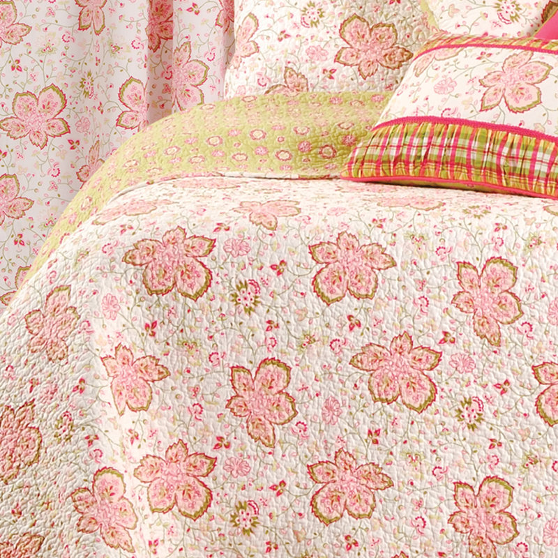 Tressa  Cotton Floral Quilt, Twin Quilt + 1 Sham