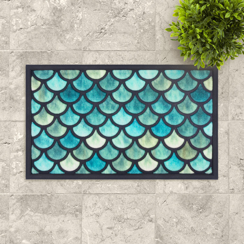 Fußmatte Portacolor - Türmatte Outdoor mit Gummirand Schuppen-Optik 45 x 75 cm