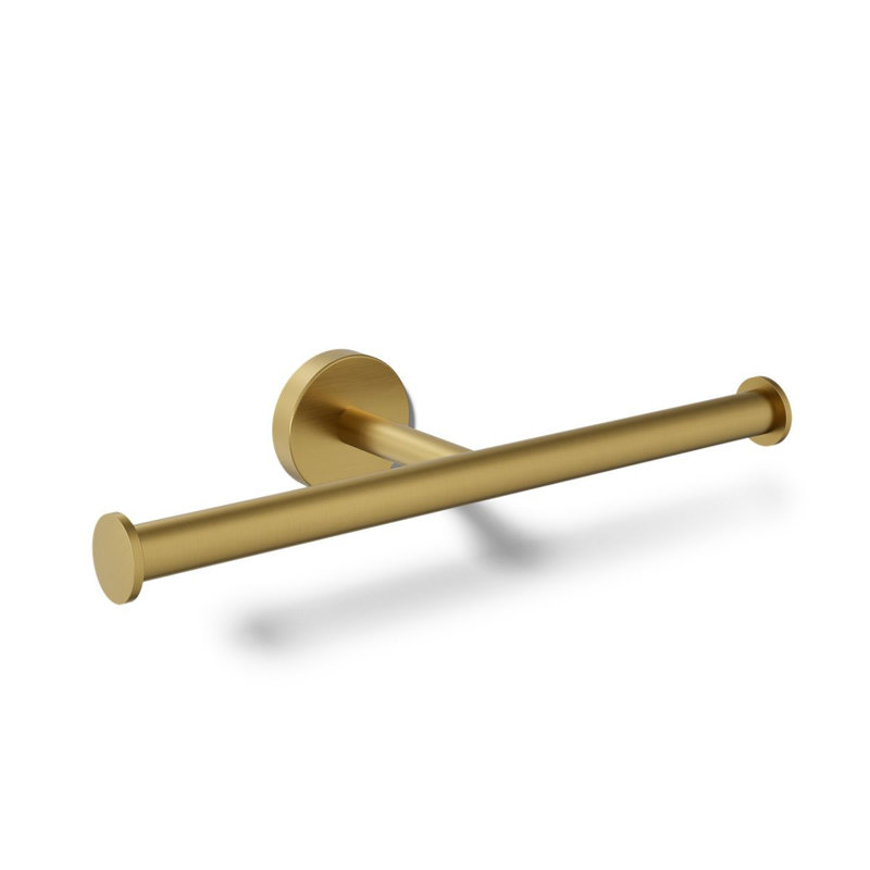 Double Toilet Tissue Holder, Vibrant Brushed Moderne Brass