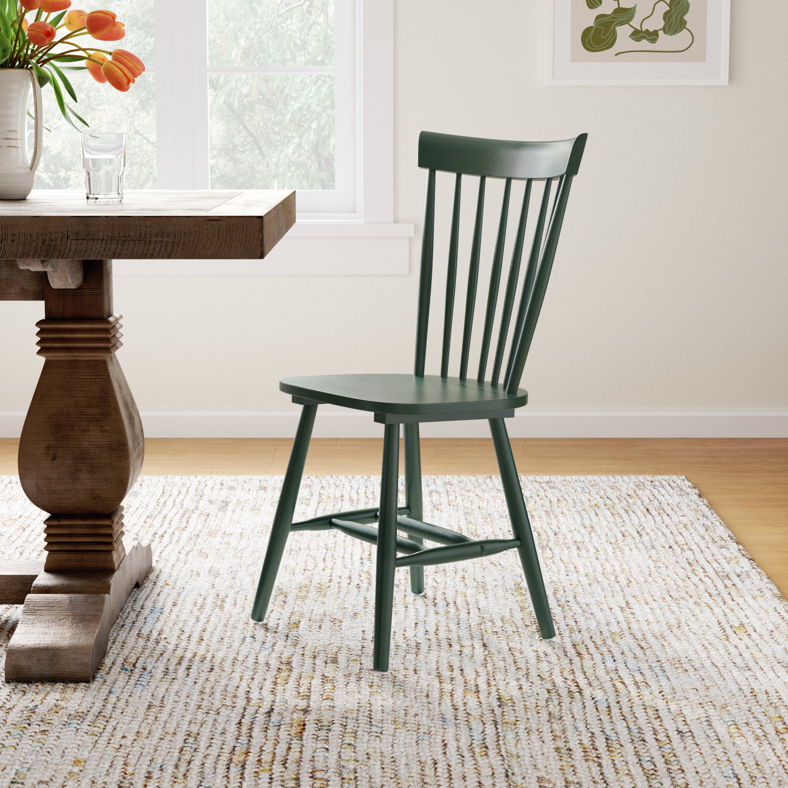 Matanna Oak Dining Chair, Garden Green