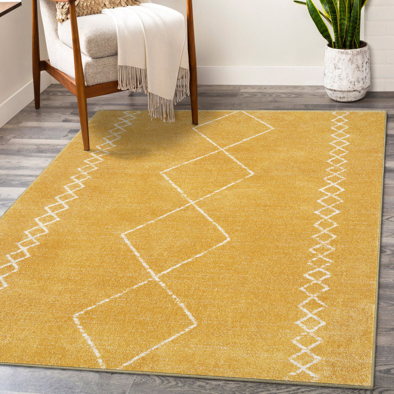 Tapis jaune Terese, Rectangle 9 pi x 12 pi