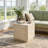 Outdoor Patio Square Side Table with Travertine Look MGO Concrete