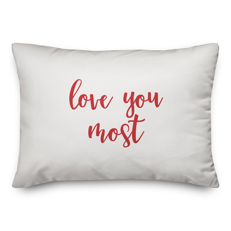  Coussin Love You Most, Rouge / Blanc